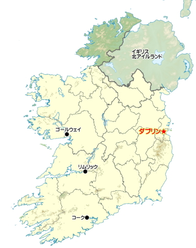 アイルランドのマップ