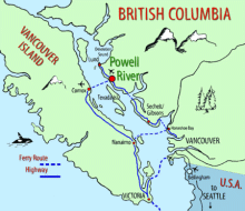 カナダ・パウエルリバー地図